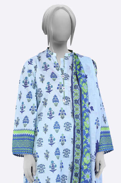 Sky Blue Printed 3PC From Sohaye By Diners