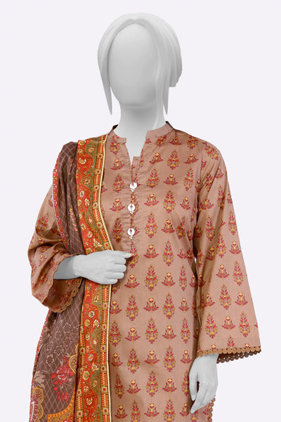 Brown Printed 3PC From Sohaye By Diners