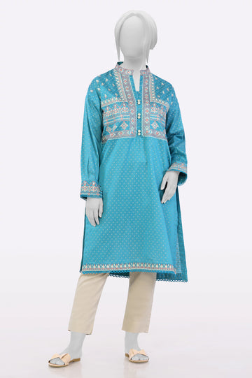 Teal Embroidered Kurti From Sohaye By Diners