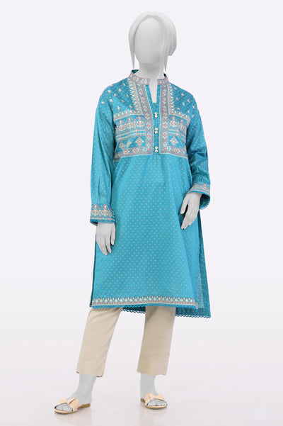 Teal Embroidered Kurti From Sohaye By Diners