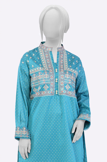 Teal Embroidered Kurti From Sohaye By Diners