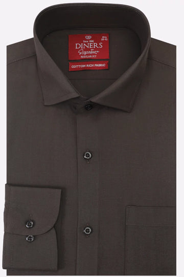Brown Plain Formal Shirt