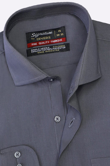 Grey Plain Formal Shirt