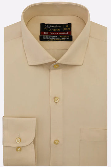 Beige Plain Formal Shirt