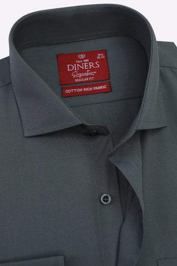 Charcoal Plain Formal Shirt