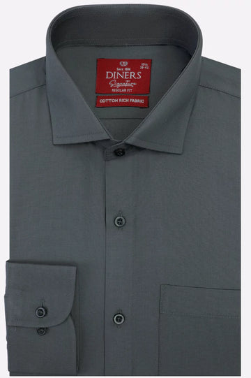 Charcoal Plain Formal Shirt