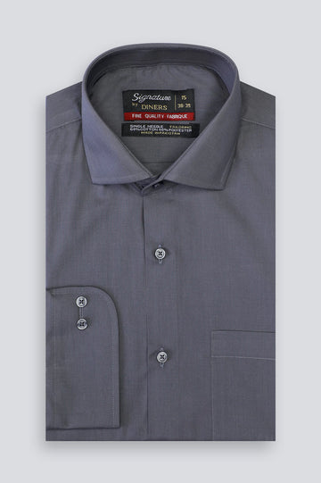 Grey Plain Formal Shirt