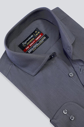 Grey Plain Formal Shirt