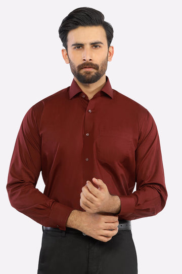 Maroon Plain Formal Shirt