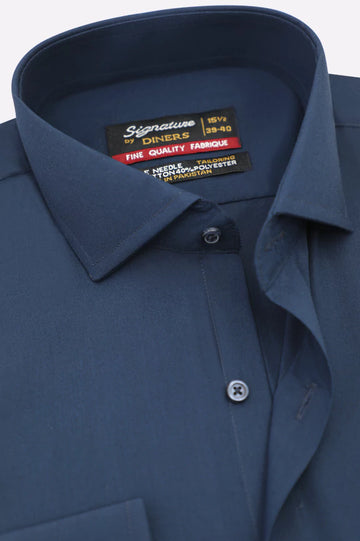 Navy Blue Plain Formal Shirt
