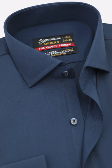 Navy Blue Plain Formal Shirt