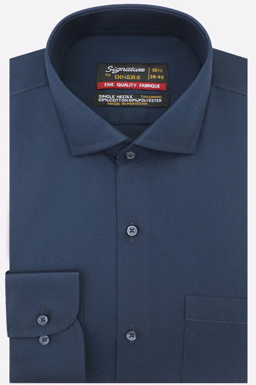 Navy Blue Plain Formal Shirt