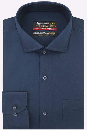Navy Blue Plain Formal Shirt