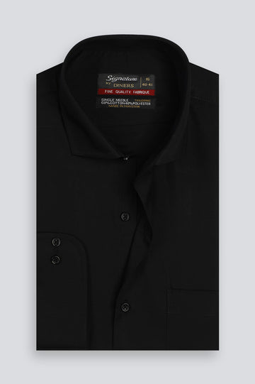 Black Plain Formal Man Shirt