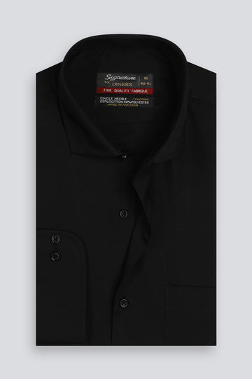 Black Plain Formal Shirt