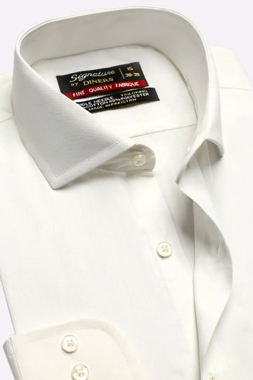Off White Plain Formal Shirt