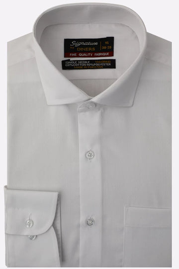 White Self Textured Formal Shirt