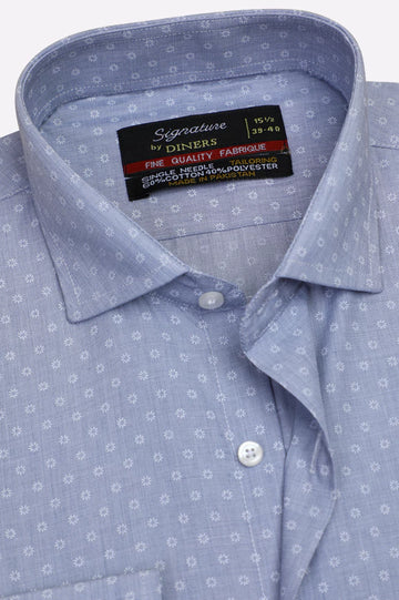 Dark Blue Self Formal Shirt