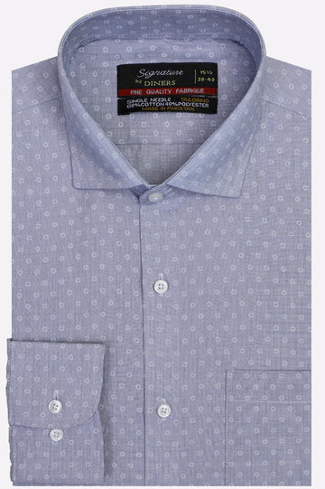 Dark Blue Self Formal Shirt