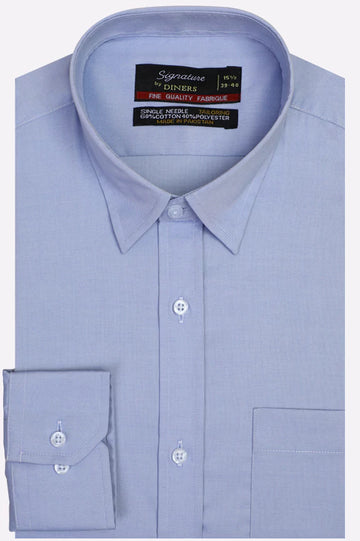 Blue Self Textured Formal Shirt