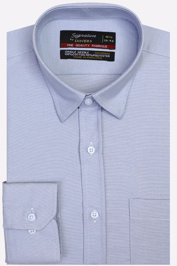 Blue Self Textured Formal Shirt