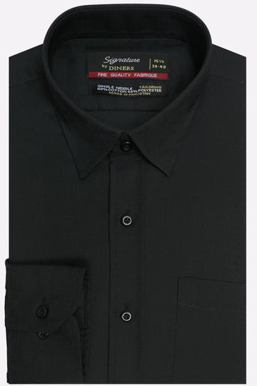 Black Self Textured Formal Shirt