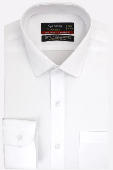 White Self Textured Formal Shirt