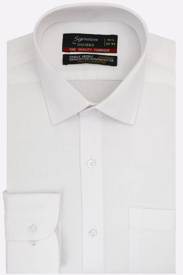 White Self Textured Formal Shirt