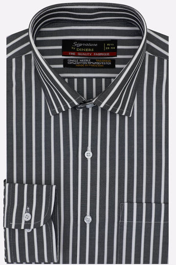 Grey Pinstripes Formal Shirt