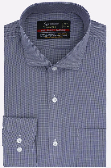 Black Houndstooth Check Formal Shirt