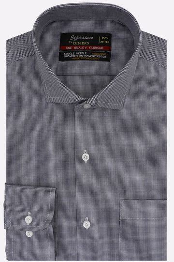 Blue Houndstooth Check Formal Shirt