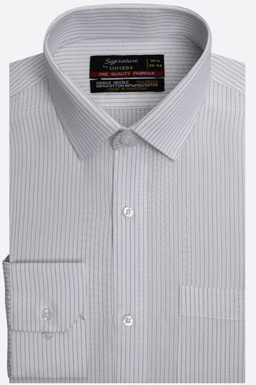 White Stripes Formal Shirt