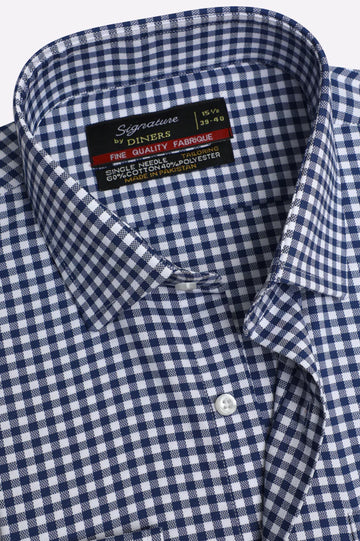 Blue Gingham Check Formal Shirt