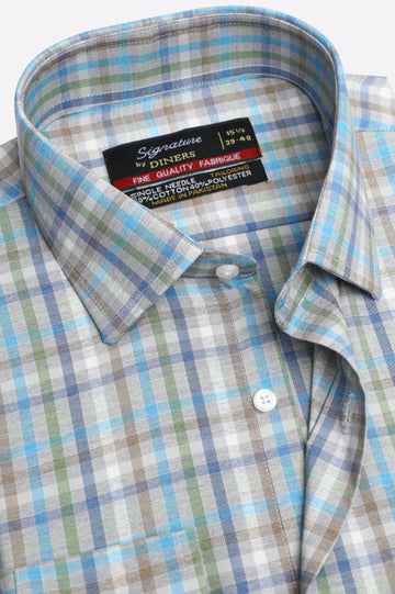 Multicolor Glen Plaid Check Formal Shirt