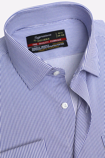 Blue Hairline Stripes Formal Shirt