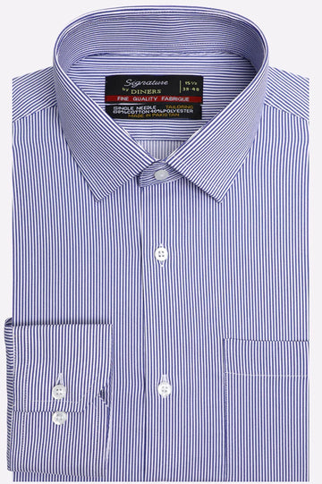 Blue Hairline Stripes Formal Shirt