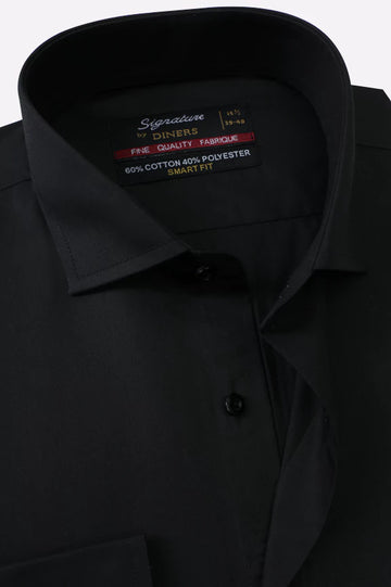 Black Self Textured Formal Shirt