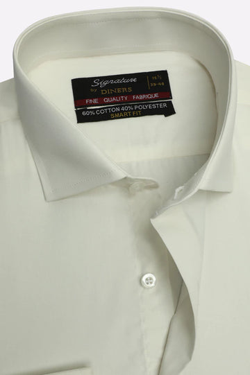 Off White Self Textured Formal Shirt