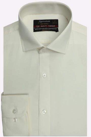 Off White Self Textured Formal Shirt