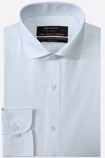 White Self Textured Formal Shirt