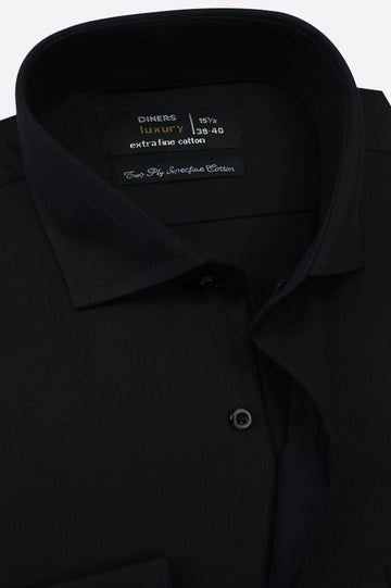 Black Plain Formal Shirt