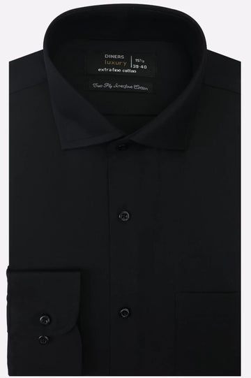 Black Plain Formal Shirt