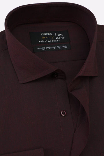 Maroon Plain Formal Shirt