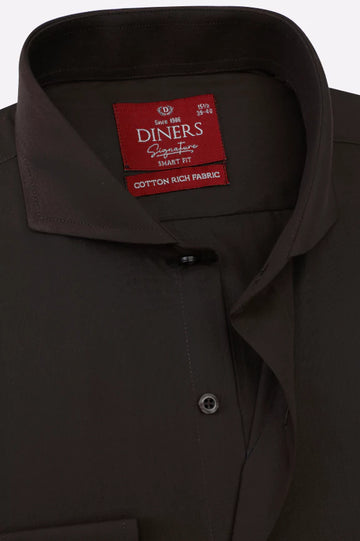 Brown Plain Formal Shirt