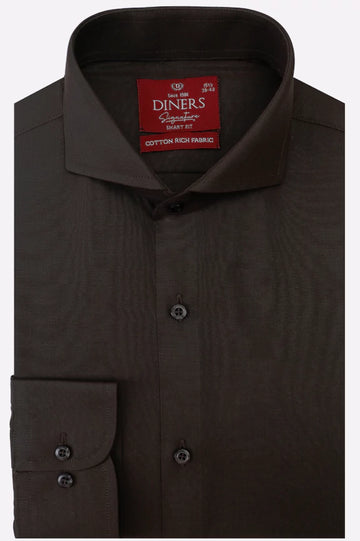 Brown Plain Formal Shirt