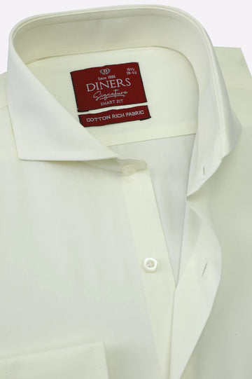 Cream Plain Formal Shirt