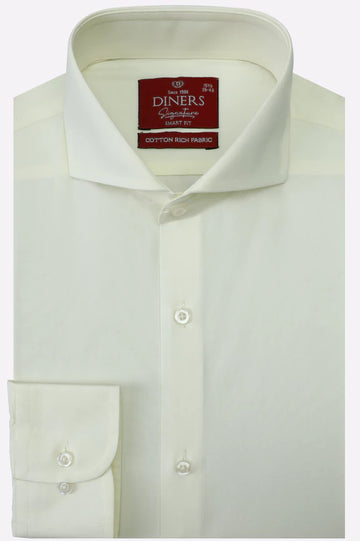 Cream Plain Formal Shirt