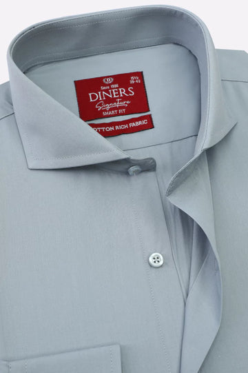 Grey Plain Formal Shirt