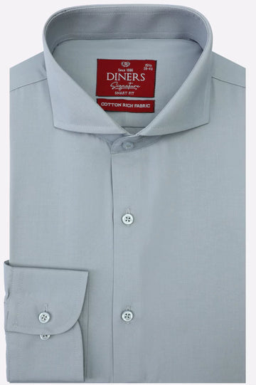 Grey Plain Formal Shirt