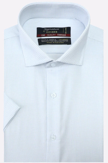 White Check Formal Shirt (Half Sleeves)